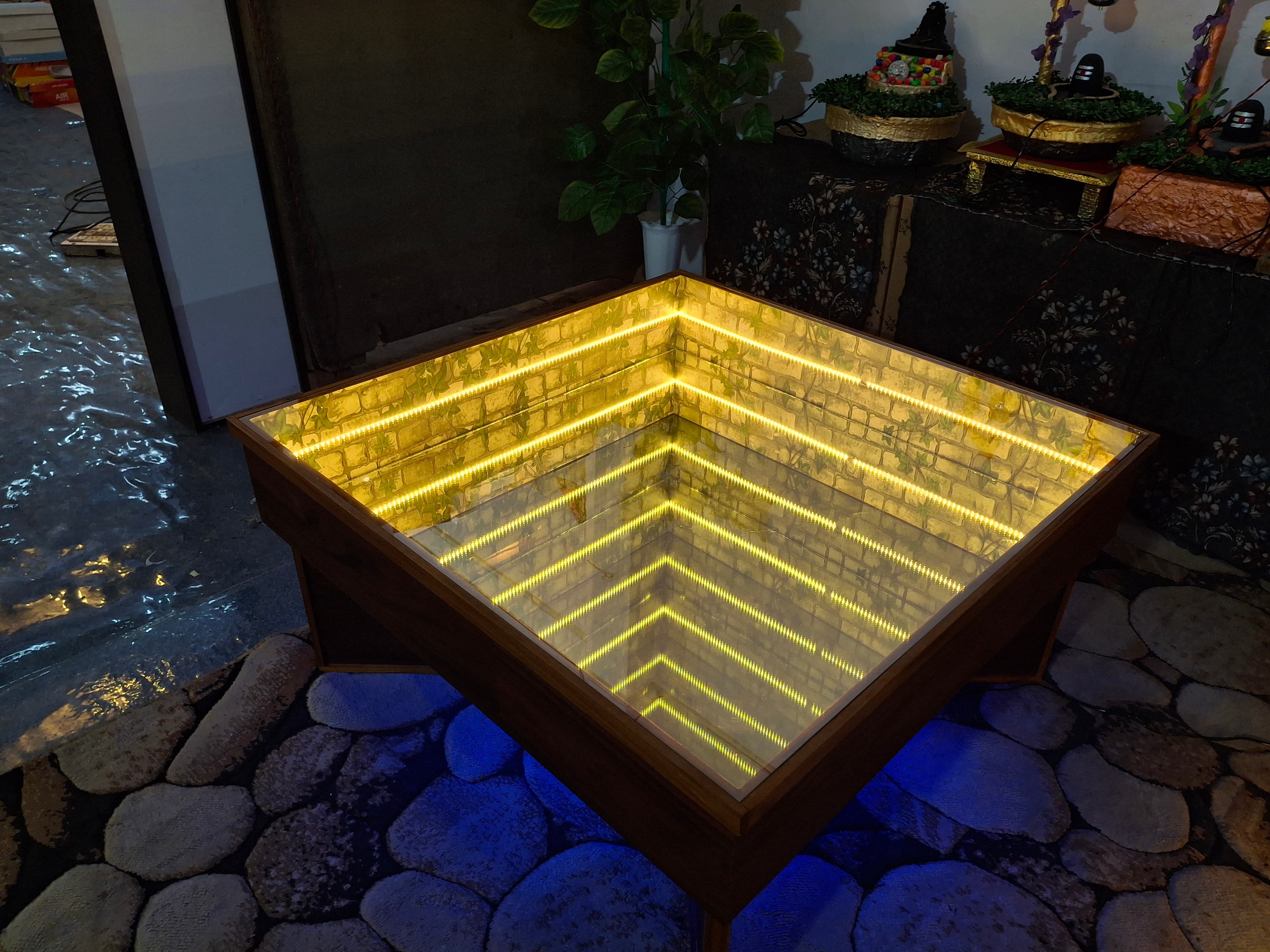 Infinity Mirror LED Center Table 3D Tunnel Effect