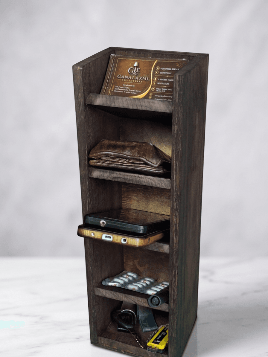 Wooden Desk Organiser Vertical Desktop Stand with 5 Shelves